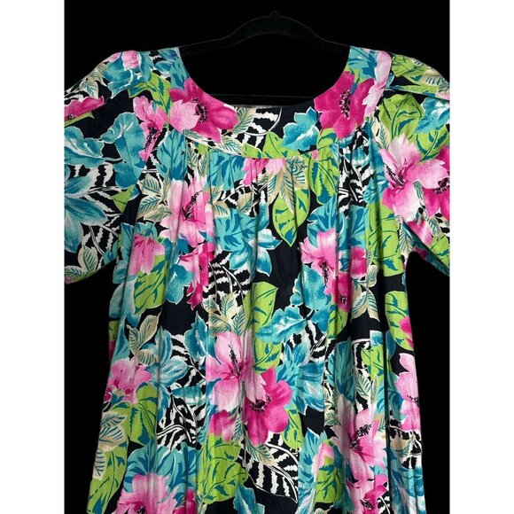 Hilo Hattie Vintage 1980’s Hawaiian Muu Muu/Maxi Dress Size Xl Vibrant Aloha - Picture 3 of 7